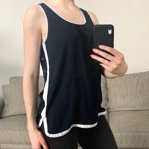 Banana Republic navy blue white tank top blouse